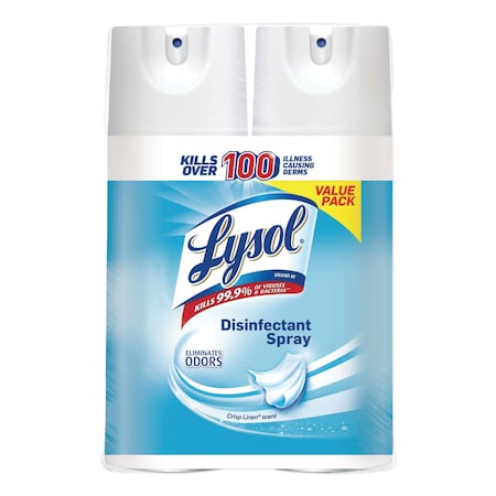 Lysol Cleaners & Detergents, Aerosol Spray, Crisp Linen, 12 PK 19200-89946